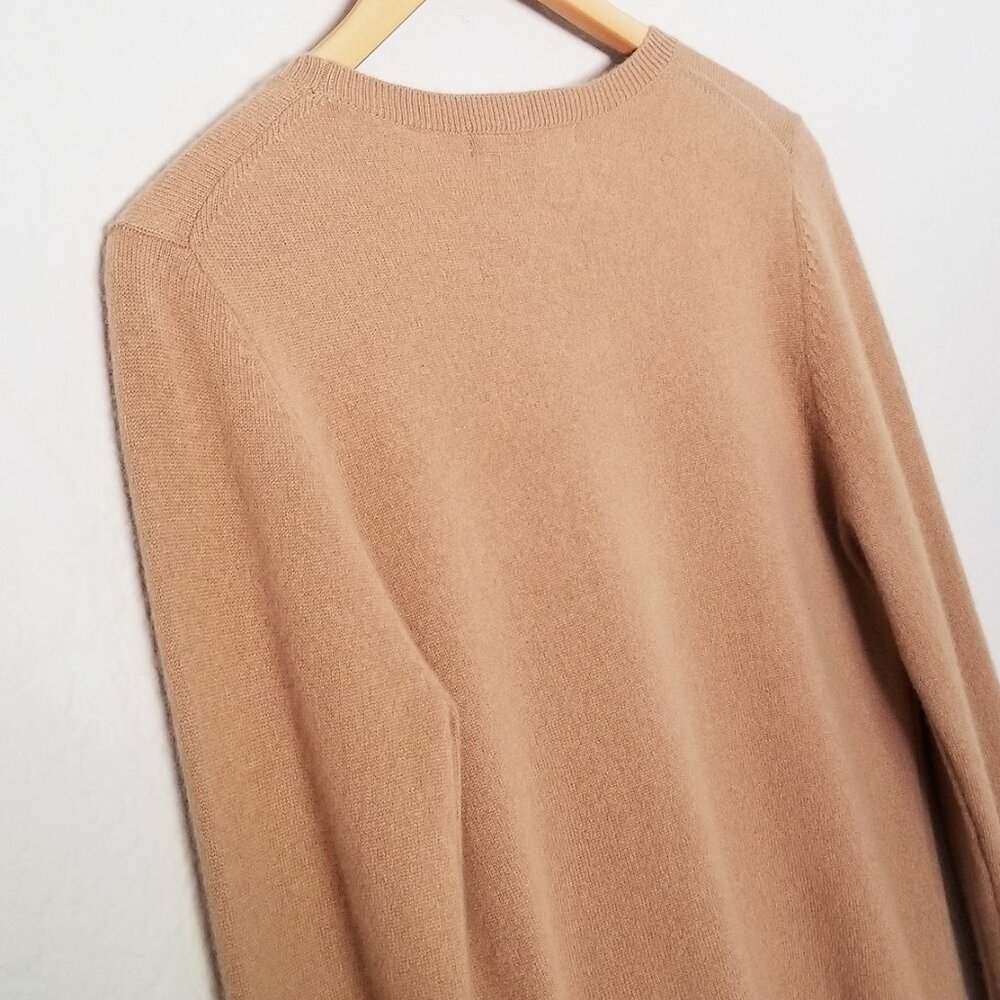Quince 100% Mongolian Cashmere Crewneck Sweater S Camel Tan Soft Cozy $128 Basic - Picture 9 of 14